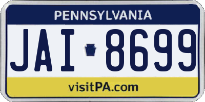PA license plate JAI8699