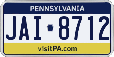 PA license plate JAI8712