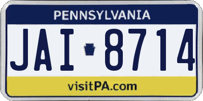 PA license plate JAI8714