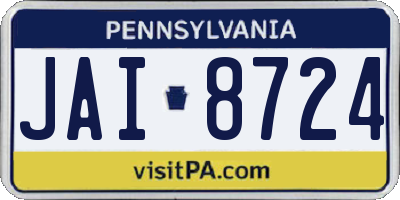 PA license plate JAI8724