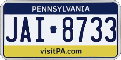 PA license plate JAI8733