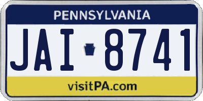 PA license plate JAI8741