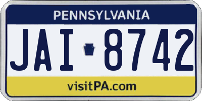 PA license plate JAI8742