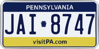PA license plate JAI8747