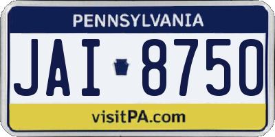 PA license plate JAI8750