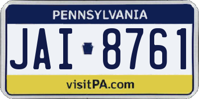 PA license plate JAI8761