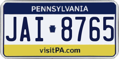 PA license plate JAI8765