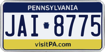 PA license plate JAI8775