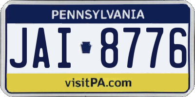 PA license plate JAI8776