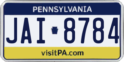 PA license plate JAI8784