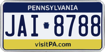 PA license plate JAI8788