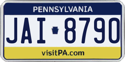 PA license plate JAI8790