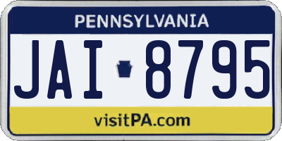 PA license plate JAI8795