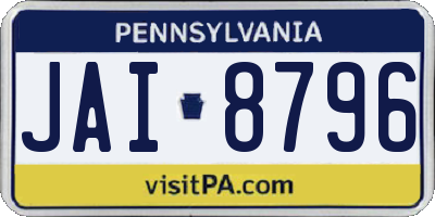 PA license plate JAI8796