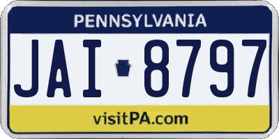 PA license plate JAI8797