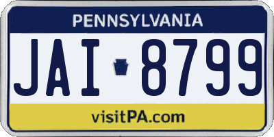 PA license plate JAI8799