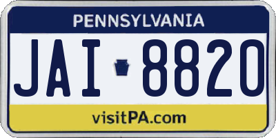 PA license plate JAI8820