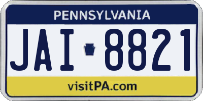 PA license plate JAI8821
