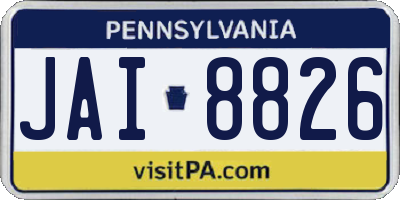 PA license plate JAI8826