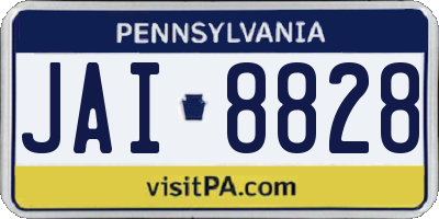 PA license plate JAI8828