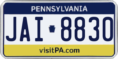 PA license plate JAI8830