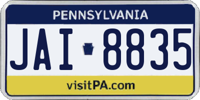 PA license plate JAI8835