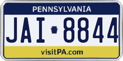 PA license plate JAI8844