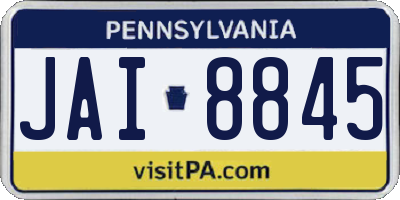 PA license plate JAI8845