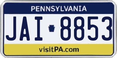 PA license plate JAI8853