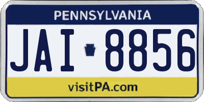 PA license plate JAI8856
