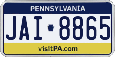 PA license plate JAI8865