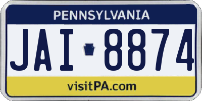 PA license plate JAI8874