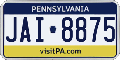 PA license plate JAI8875
