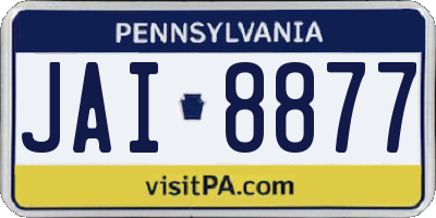 PA license plate JAI8877