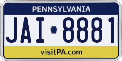 PA license plate JAI8881