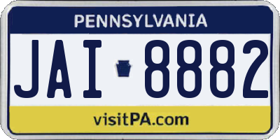 PA license plate JAI8882