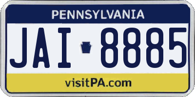 PA license plate JAI8885