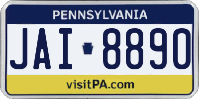 PA license plate JAI8890