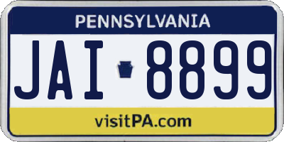 PA license plate JAI8899