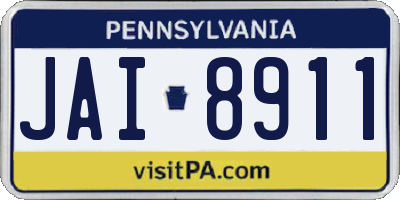 PA license plate JAI8911