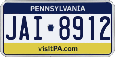 PA license plate JAI8912
