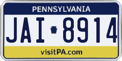 PA license plate JAI8914