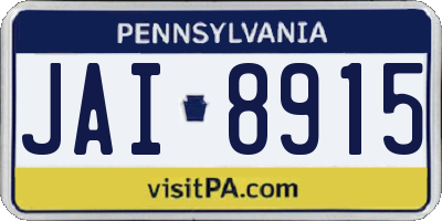PA license plate JAI8915