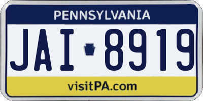 PA license plate JAI8919