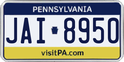 PA license plate JAI8950