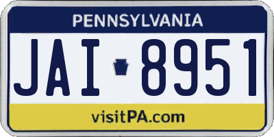 PA license plate JAI8951
