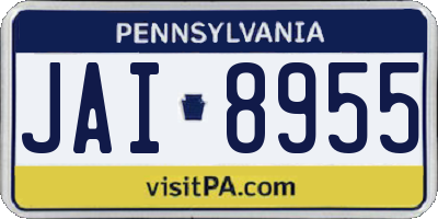 PA license plate JAI8955