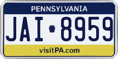 PA license plate JAI8959