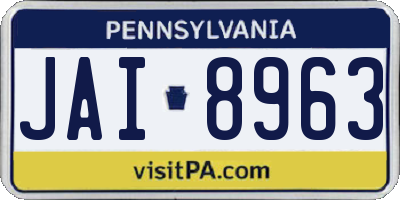 PA license plate JAI8963