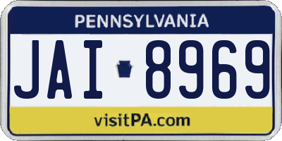 PA license plate JAI8969
